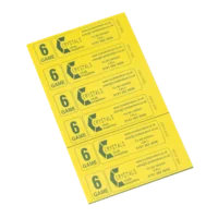 6 game bingo tickets - Crystal and Son