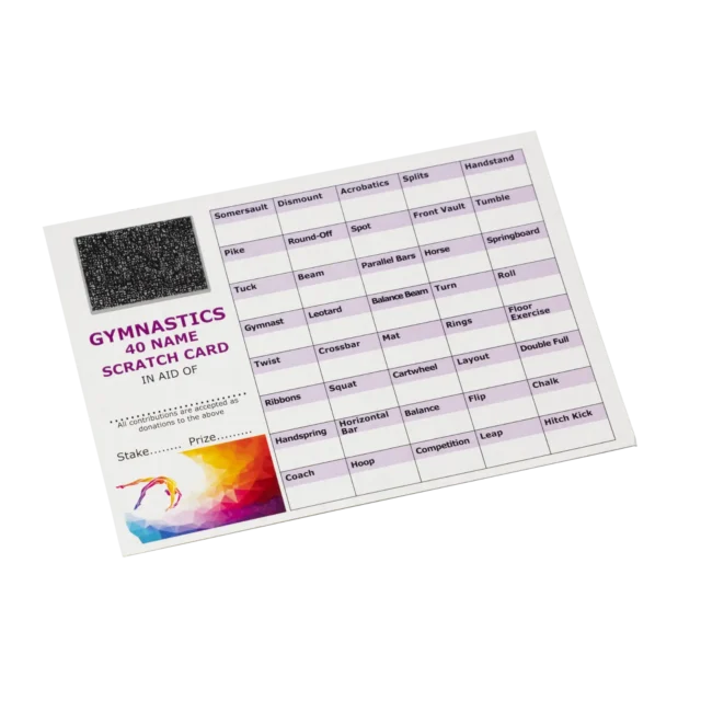 gymnastics scratch card - Crystal and Son