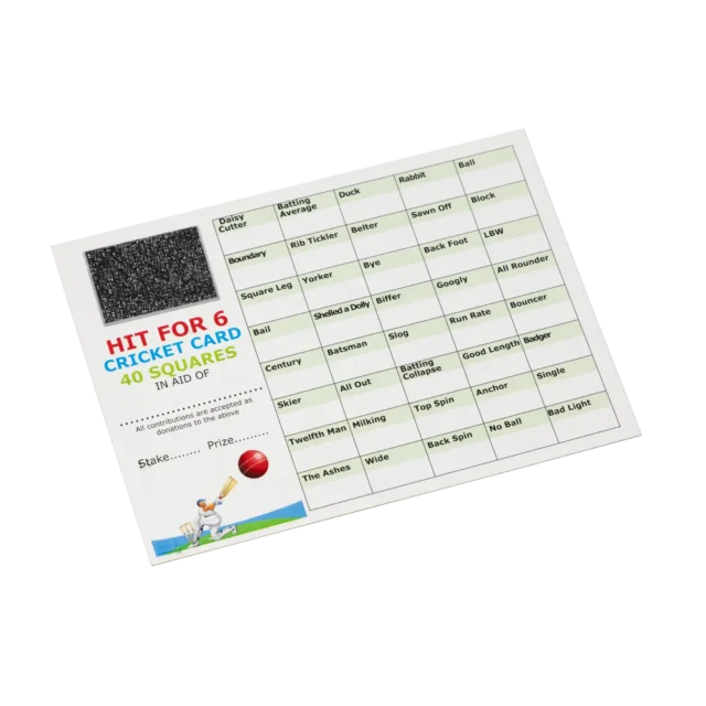 cricket themed scratch cards - Crystal and Son
