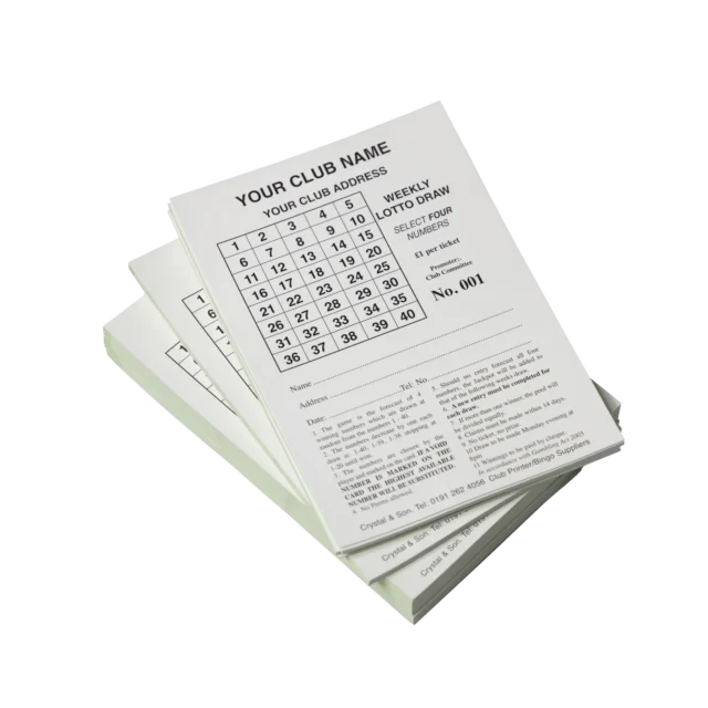 weekly lotto draw cards - Crystal and Son
