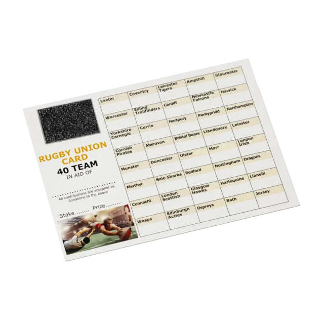 rugby union scratch cards - Crystal and Son