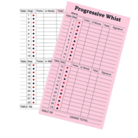 Progressive Whist Score Cards